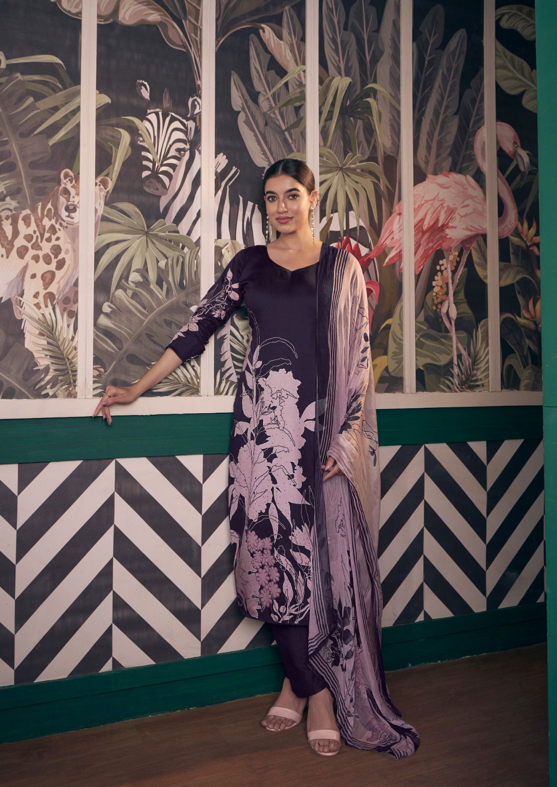 Zara Heavy Jam Satin Digital Printed Dress Material Wholesale Clothing Suppliers In India